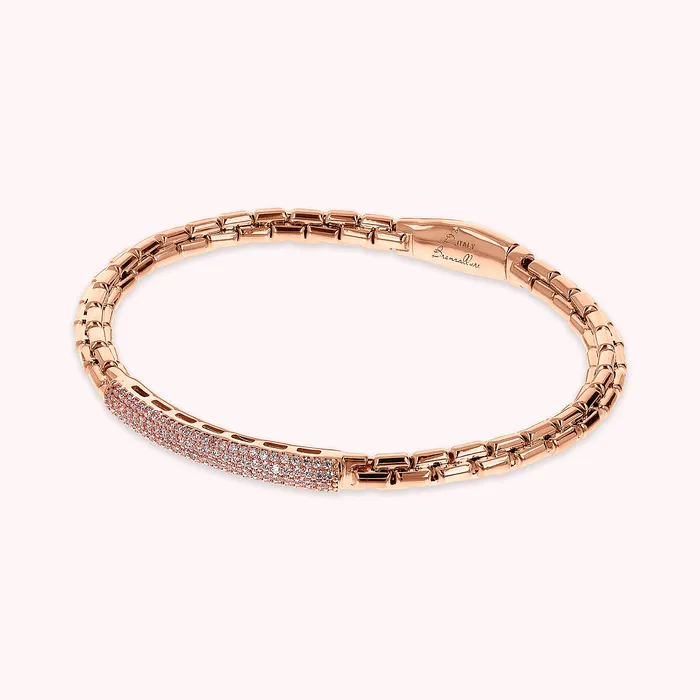 Bronzallure Earrings Bracciale Semirigido Maglia Veneziana con Placchetta in Pav di Cubic Zirconia Bronzallure Earrings Bracciale Semirigido Maglia Veneziana con Placchetta in Pav di Cubic Zirconia