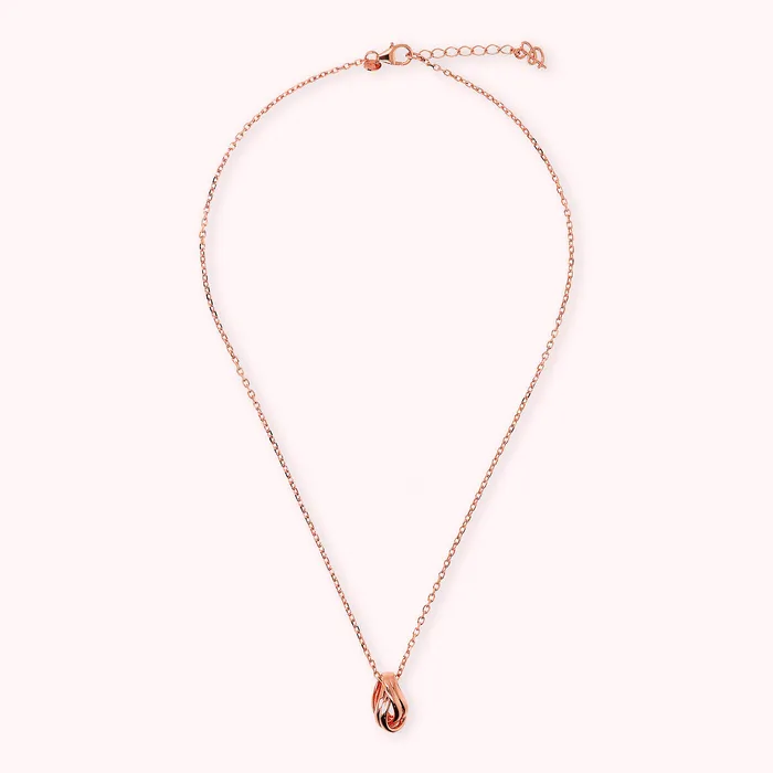 Bronzallure Earrings Collana Catena Forzatina con Pendente Goccia a Intreccio