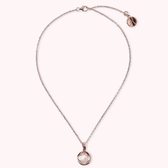 Bronzallure Earrings Collana con Quadrifoglio Piccolo in Pietra Naturale