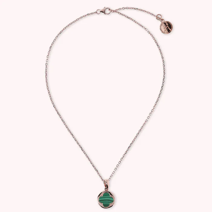 Bronzallure Earrings Collana con Quadrifoglio Piccolo in Pietra Naturale