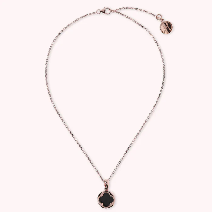 Bronzallure Earrings Collana con Quadrifoglio Piccolo in Pietra Naturale