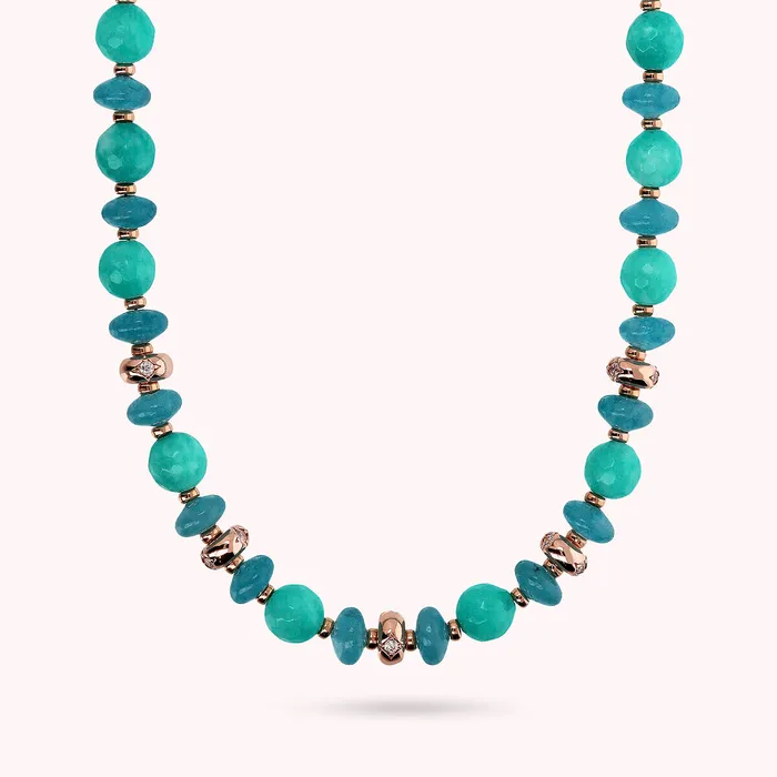 Bronzallure Earrings Collana Girocollo con Rondelle toile e Pietre Naturali Bronzallure Earrings Collana Girocollo con Rondelle toile e Pietre Naturali
