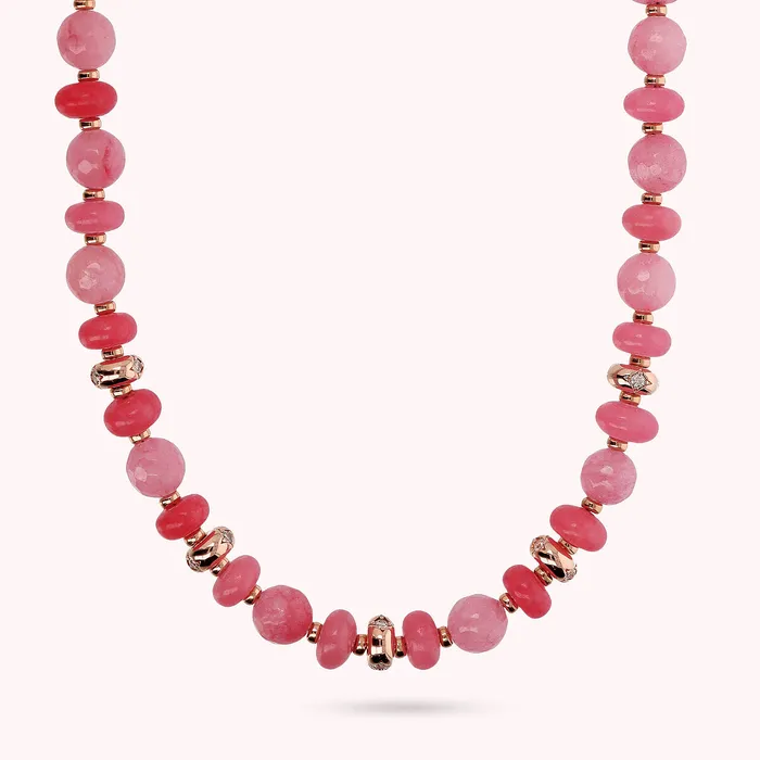 Bronzallure Earrings Collana Girocollo con Rondelle toile e Pietre Naturali