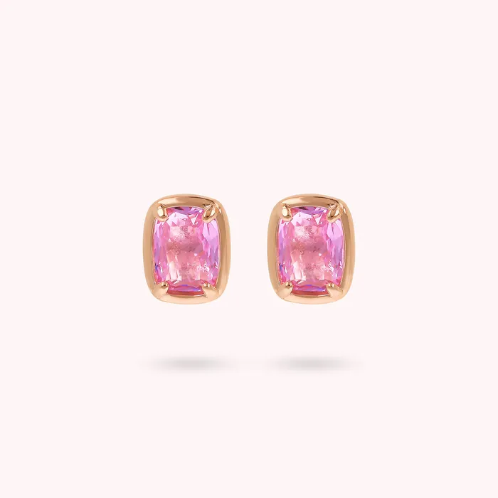 Bronzallure Earrings Orecchini a Lobo con Prisma Gem a Baguette