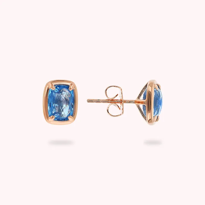 Bronzallure Earrings Orecchini a Lobo con Prisma Gem a Baguette