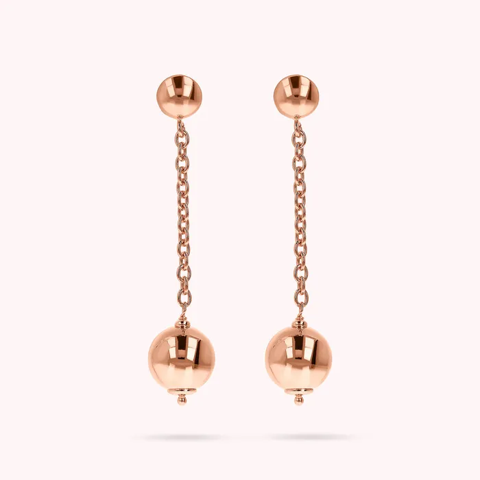 Bronzallure Orecchini Pendenti a Filo con Bead Lucida Earrings
