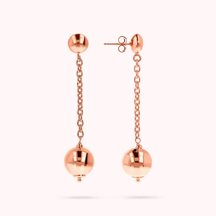 Bronzallure Orecchini Pendenti a Filo con Bead Lucida Earrings