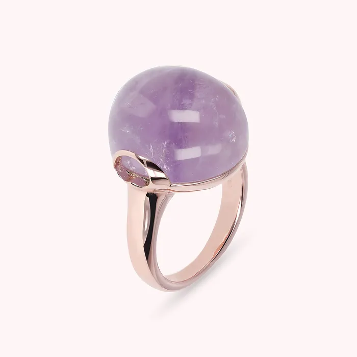 Bronzallure Rings Anello Cocktail con Pietra Naturale Tonda