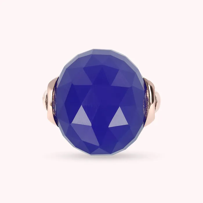 Bronzallure Rings Anello Cocktail con Pietra Naturale Tonda