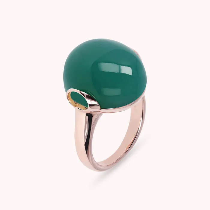 Bronzallure Rings Anello Cocktail con Pietra Naturale Tonda