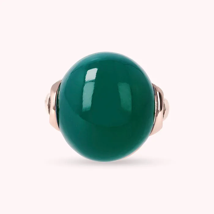 Bronzallure Rings Anello Cocktail con Pietra Naturale Tonda