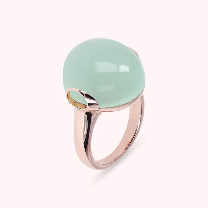 Bronzallure Rings Anello Cocktail con Pietra Naturale Tonda