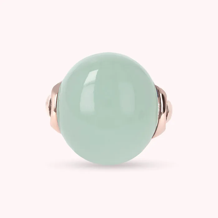 Bronzallure Rings Anello Cocktail con Pietra Naturale Tonda
