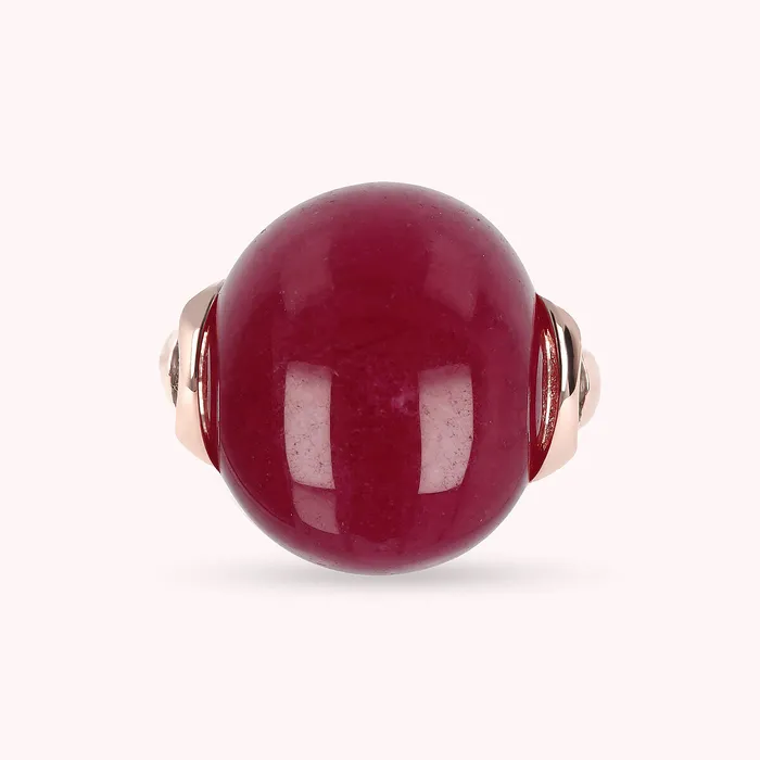 Bronzallure Rings Anello Cocktail con Pietra Naturale Tonda