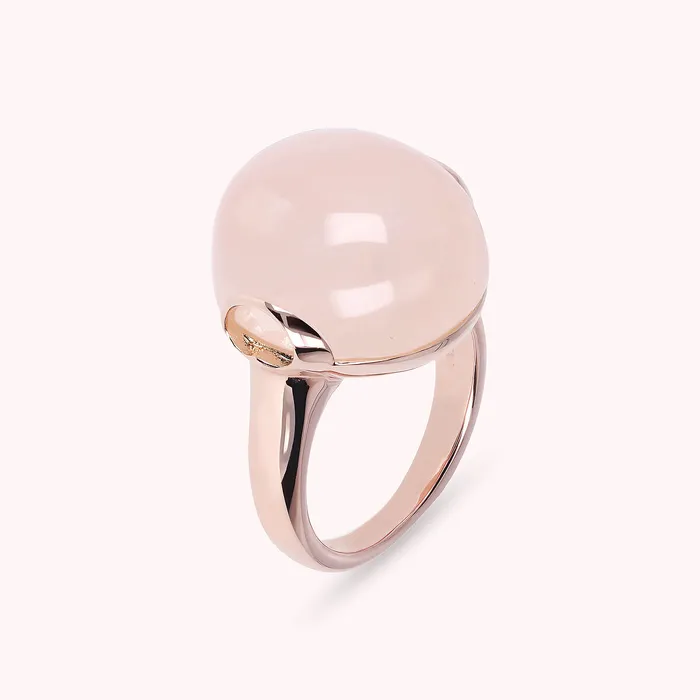 Bronzallure Rings Anello Cocktail con Pietra Naturale Tonda