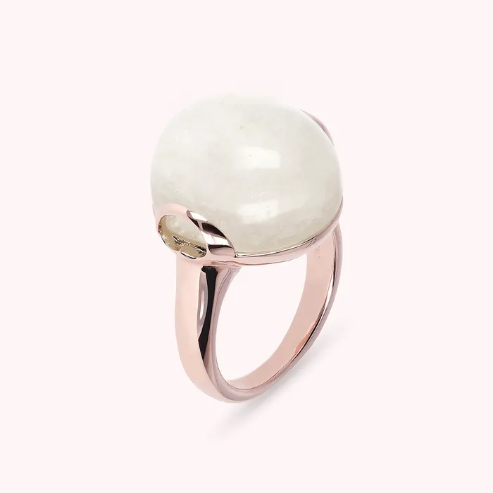 Bronzallure Rings Anello Cocktail con Pietra Naturale Tonda
