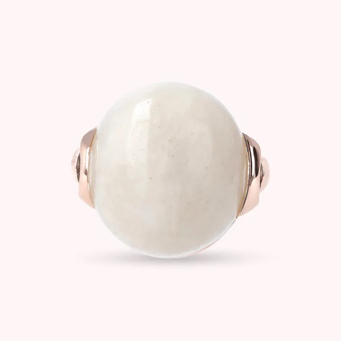 Bronzallure Rings Anello Cocktail con Pietra Naturale Tonda