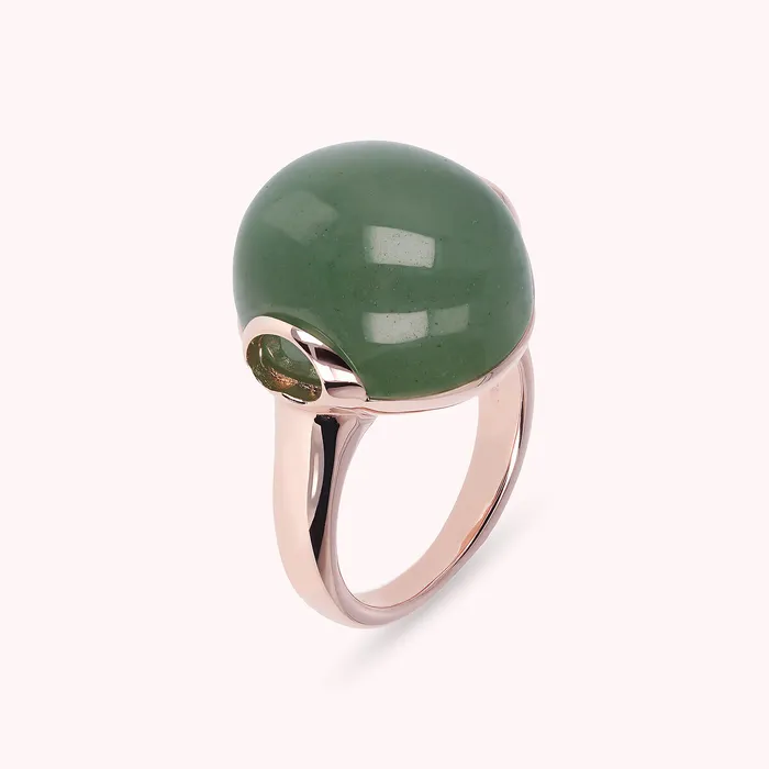 Bronzallure Rings Anello Cocktail con Pietra Naturale Tonda