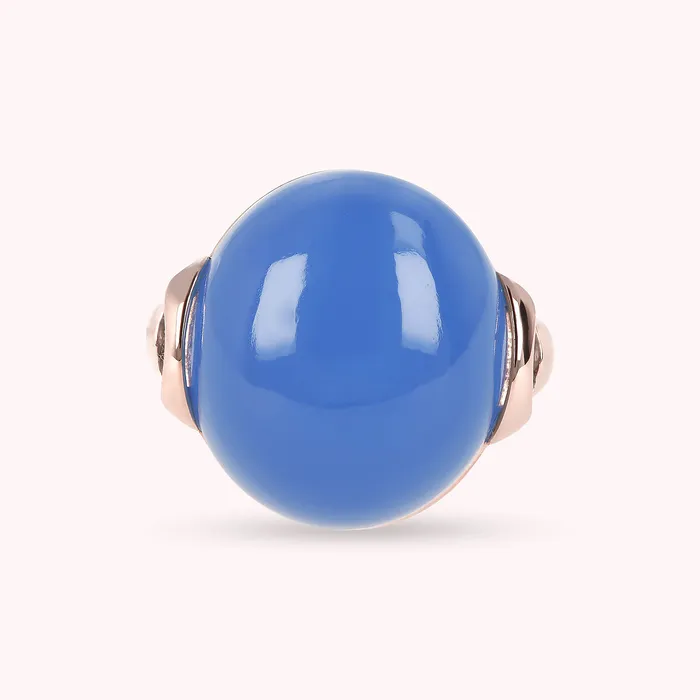 Bronzallure Rings Anello Cocktail con Pietra Naturale Tonda
