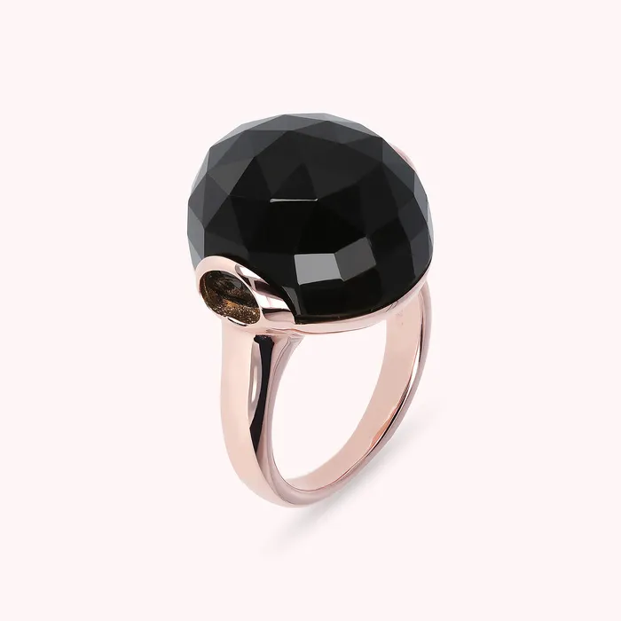 Bronzallure Rings Anello Cocktail con Pietra Naturale Tonda