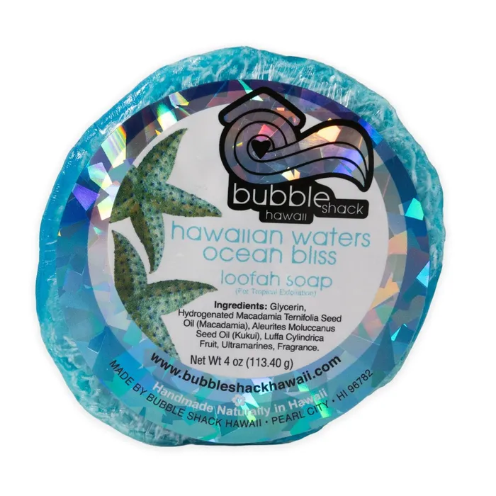 BUBBLESHACK Bubble Shack Hawaiian Waters Mini Lotion Loofah Soap Gift Set Earrings