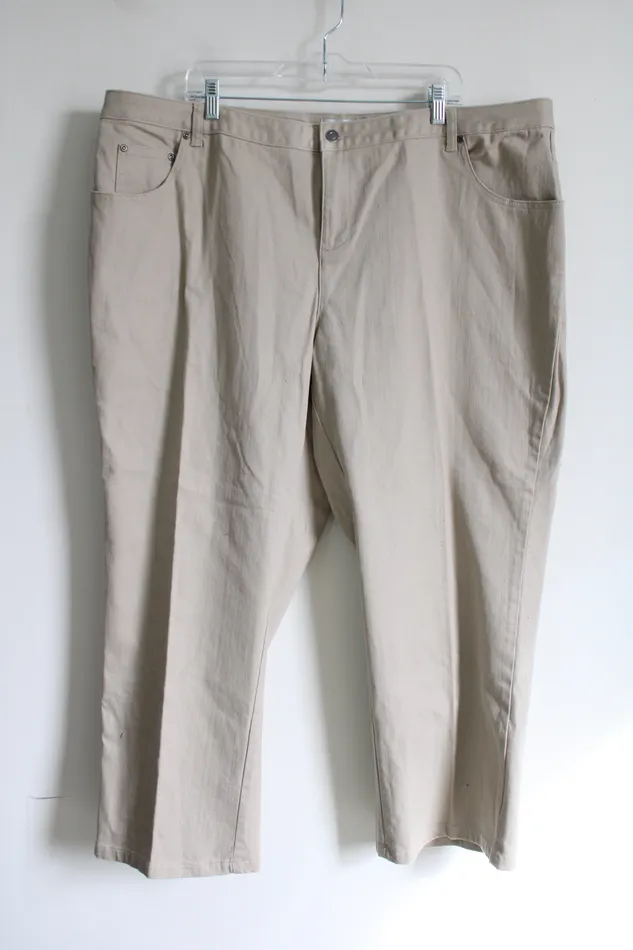CJ Banks Tan Capri Denim Pants 24W Petite CJ Banks Earrings