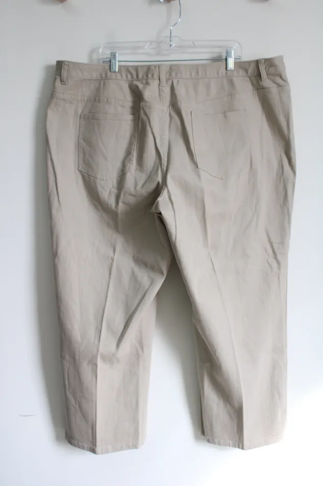 CJ Banks Tan Capri Denim Pants 24W Petite CJ Banks Earrings