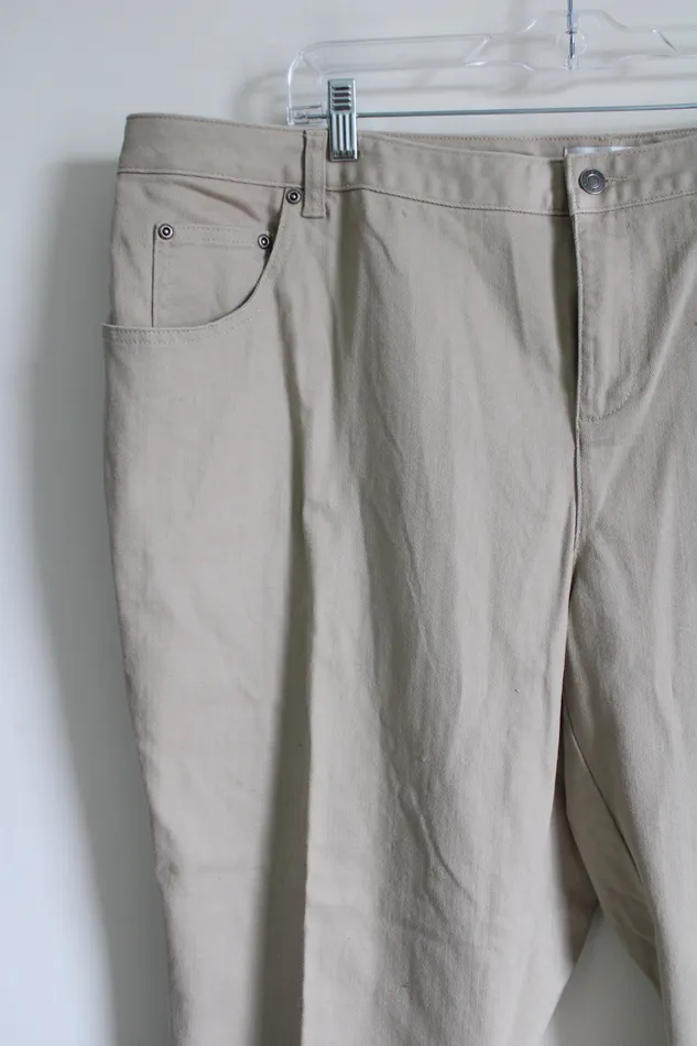 CJ Banks Tan Capri Denim Pants 24W Petite CJ Banks Earrings