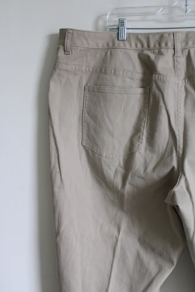 CJ Banks Tan Capri Denim Pants 24W Petite CJ Banks Earrings