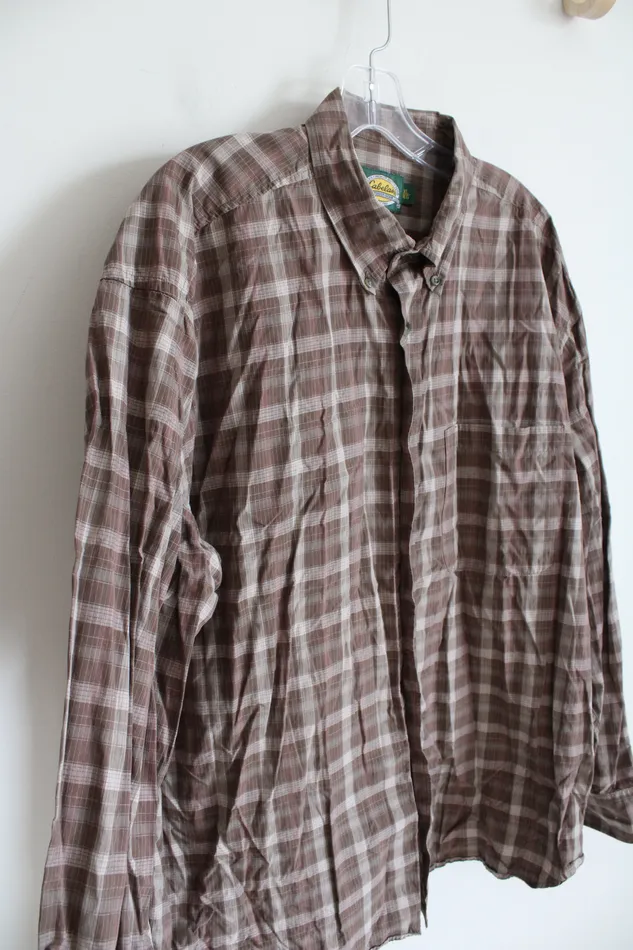 Cabelas Brown Plaid Long Sleeved Button Down Shirt XL Regular Cabelas Earrings Cabelas Brown Plaid Long Sleeved Button Down Shirt XL Regular Cabelas Earrings