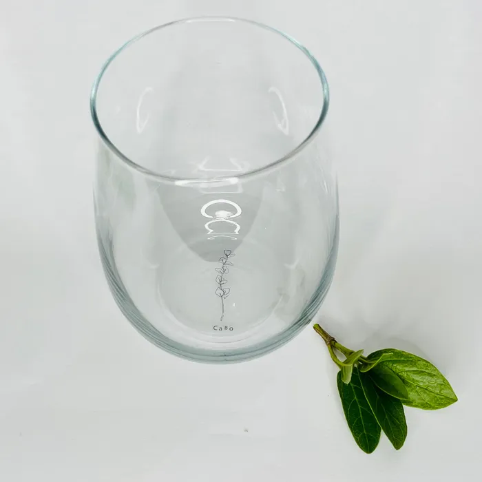 CABO Earrings Stemless Wine Glass Eucalyptus