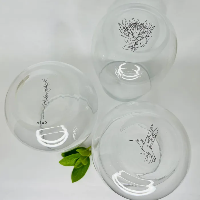 CABO Earrings Stemless Wine Glass Eucalyptus