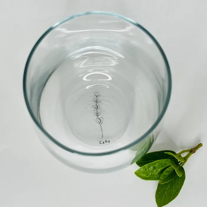 CABO Earrings Stemless Wine Glass Eucalyptus