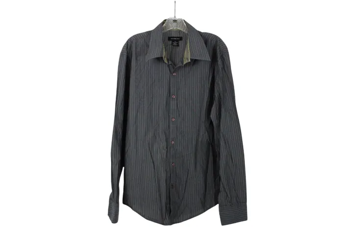 Calvin Klein Jeans Gray Striped Shirt L Calvin Klein Earrings