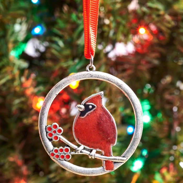 Chadds Ford Jewelry Necklaces Cardinal and Sand Birdie Ornament Bundle