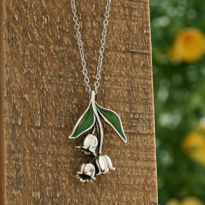 Chadds Ford Jewelry Necklaces Vintage Lily of the Valley Floral Drop Necklace