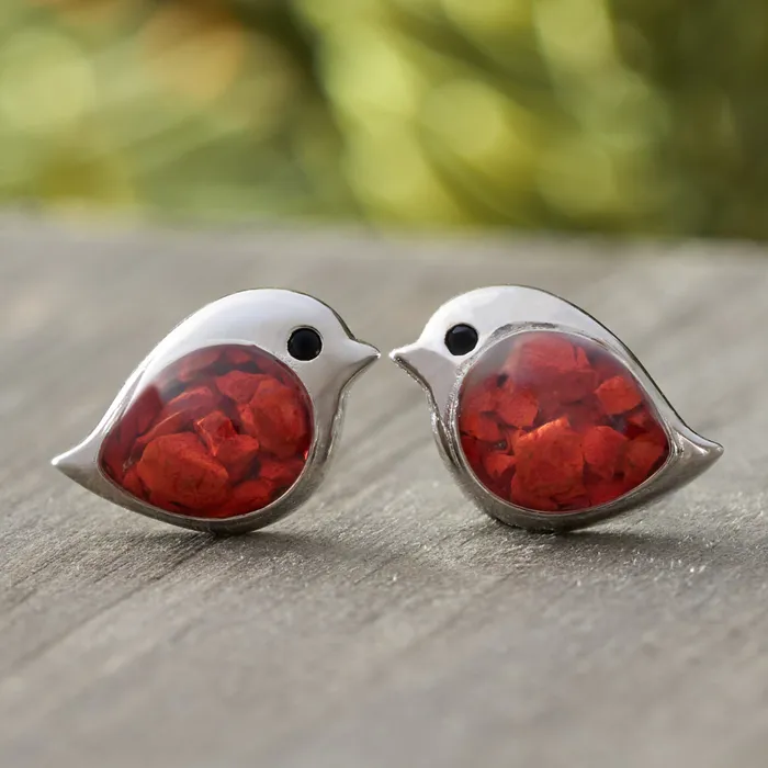 Chadds Ford Jewelry Rings Sterling Silver Cinnabar Birdie Studs