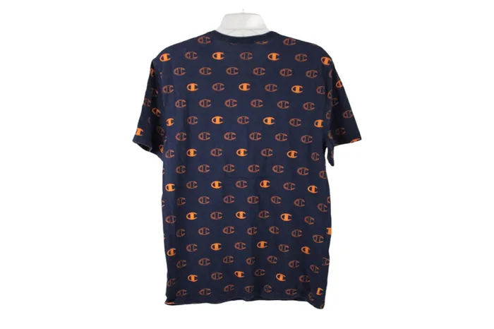 Champion Navy Logo Shirt S Champion Earrings