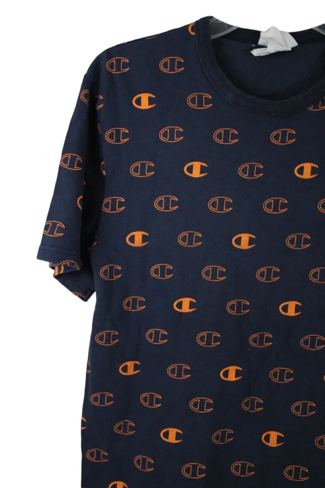 Champion Navy Logo Shirt S Champion Earrings