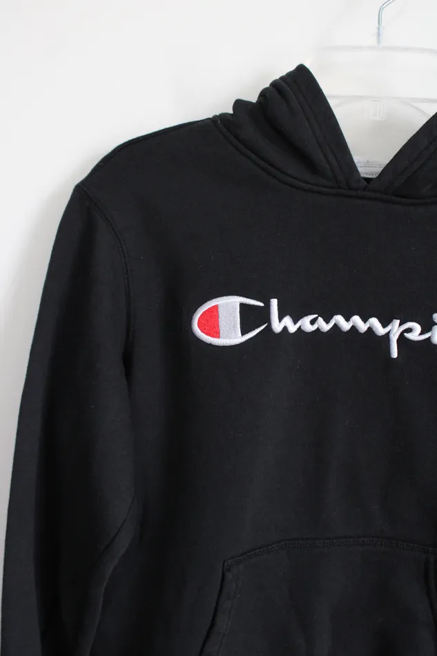 Champion Rings Champion Black Embroidered Logo Hoodie Youth XL 1820