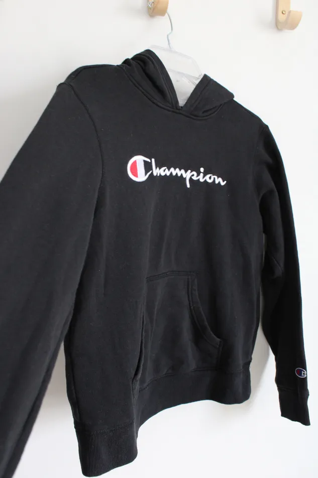 Champion Rings Champion Black Embroidered Logo Hoodie Youth XL 1820