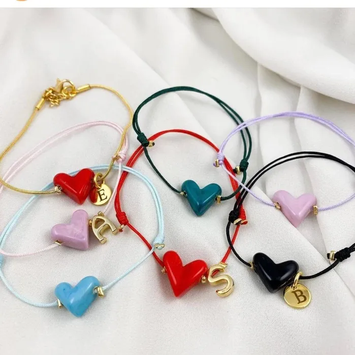 Charm Necklaces Peppy Beads Hand Made Murano Glass Navy Heart Charm