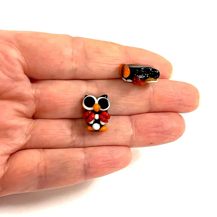 Charm Necklaces Peppy Beads Hand Made Murano Glass Owl Charm