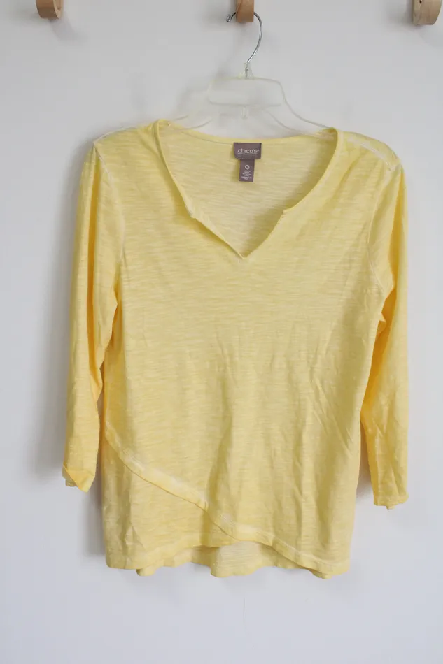 Chicos Earrings Chicos Yellow Cotton Long Sleeved Shirt 0 SM
