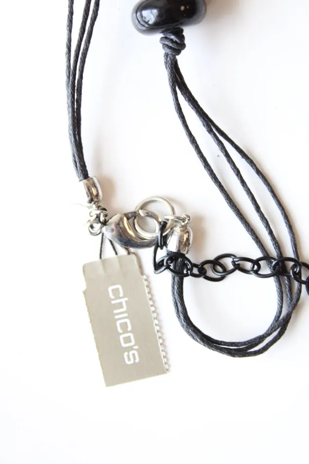 Chicos Necklaces NEW Chicos Red Black White Beaded Necklace