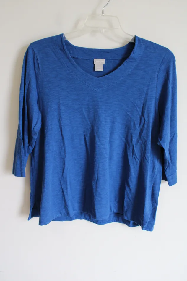 Chicos Rings Chicos Cobalt Blue Long Sleeved Shirt 2 LG