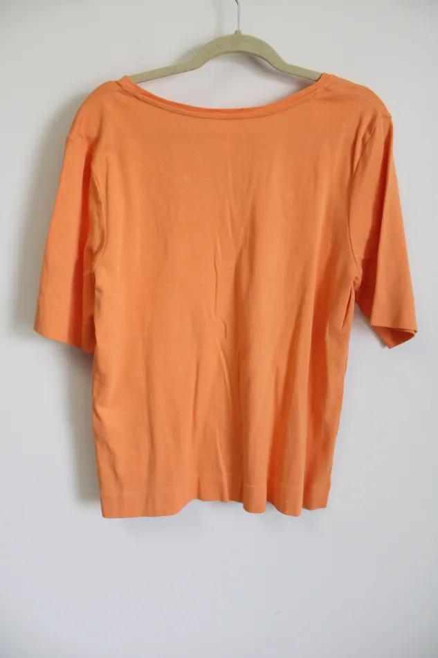 Chicos The Ultimate Tee Orange Shirt L Chicos Earrings
