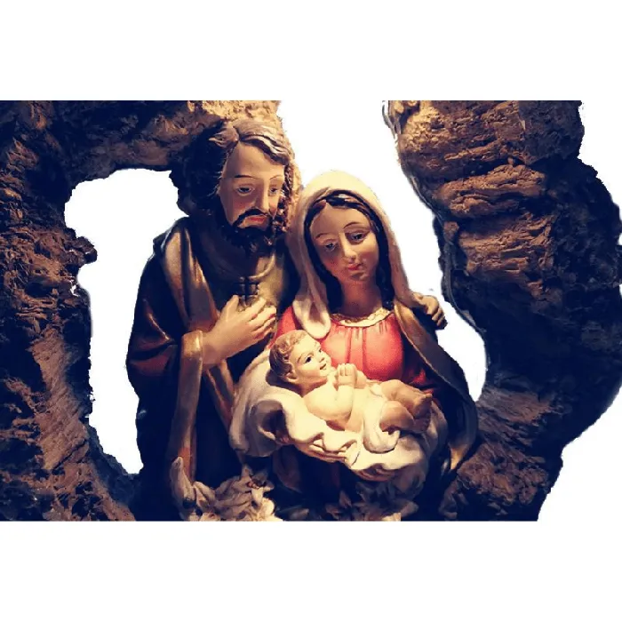 Christian Figurinebr Mary Joseph And Jesus LED Lords Guidance Necklaces
