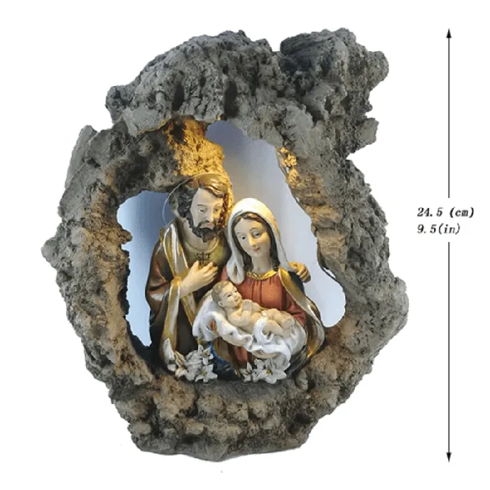 Christian Figurinebr Mary Joseph And Jesus LED Lords Guidance Necklaces