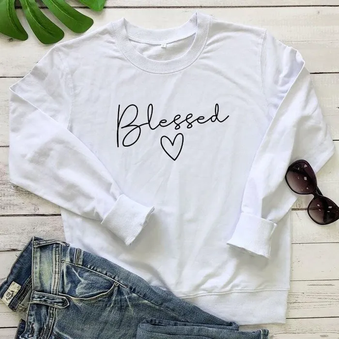 Christian Sweatshirt br Blessed Heart Lords Guidance Necklaces